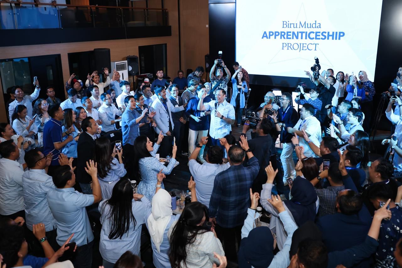 Ketum DPP Partai Demokrat Agus Harimurti Yudhoyono di acara peluncuran Biru Muda Project (SinPo.id/ Dok. Demokrat)