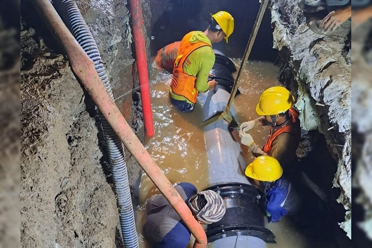 Ilustrasi pemasangan pipa oleh PAM Jaya. (SinPo.id/Dok. PAM Jaya)