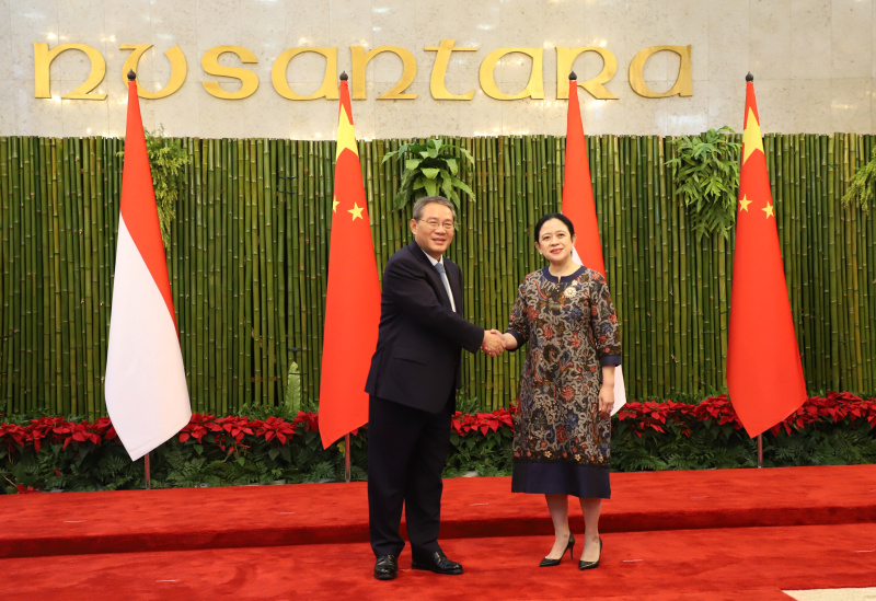 Ketua DPR RI Puan Maharani menerima kunjungan kenegaraan PM China Li Qiang di Gedung Nusantara (Ashar/SinPo.id)