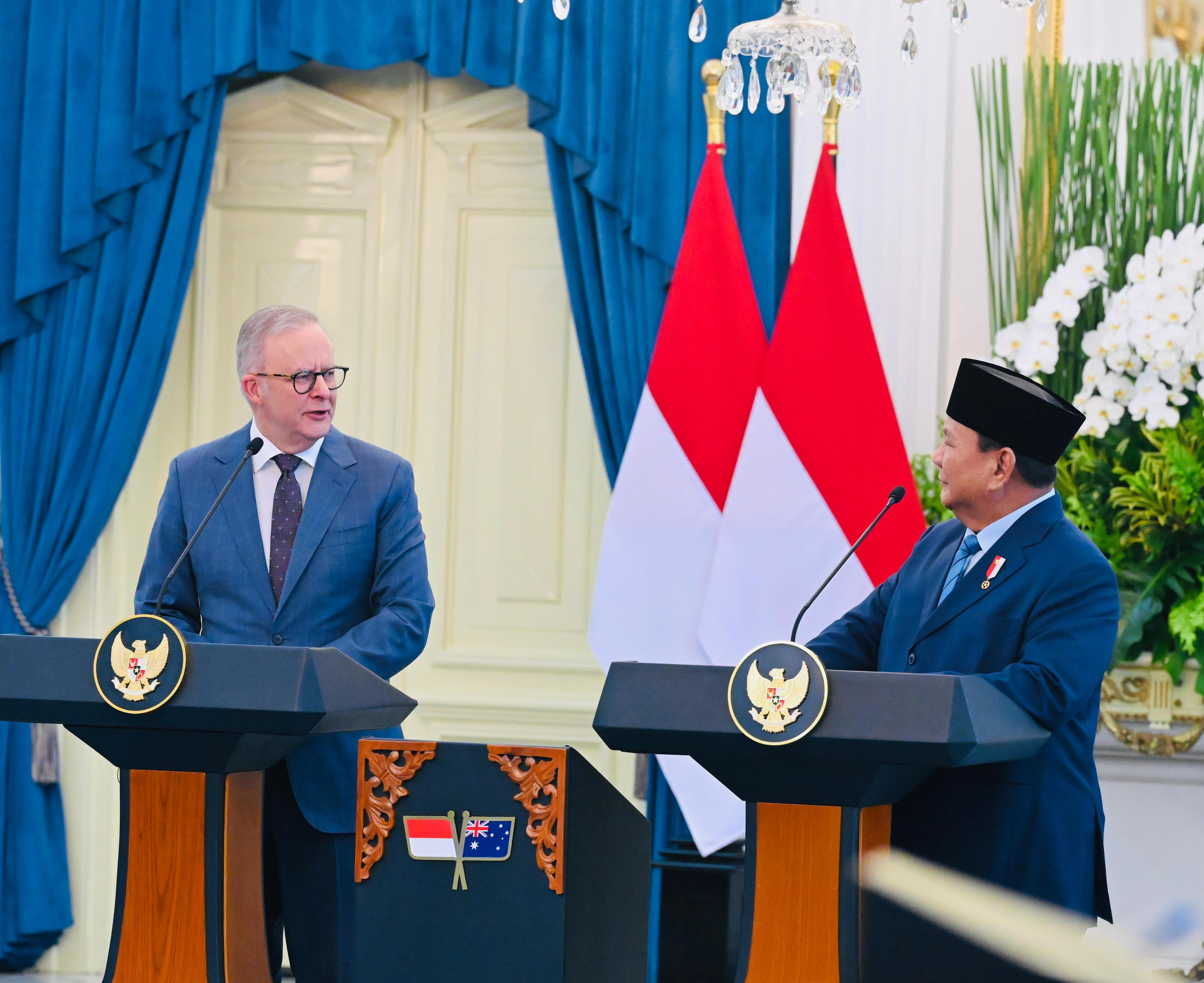 Presiden Prabowo Subianto, menerima Perdana Menteri Australia, Anthony Albanese. (SinPo.id/Sekretariat Presiden)
