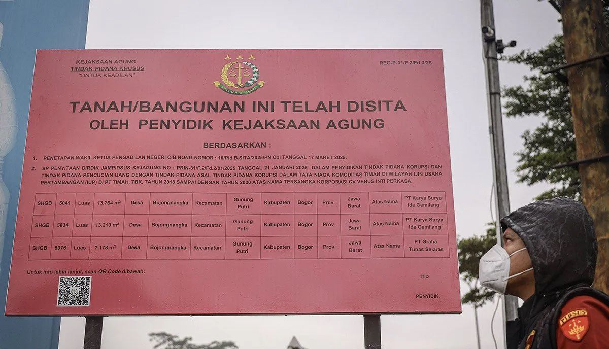 Kejagung menyita rest area di ruas Tol Jagorawi Km 21B, Gunungputri, Bogor. Diduga terkait dalam kasus korupsi tata kelola timah. (SinPo.id/Antara)