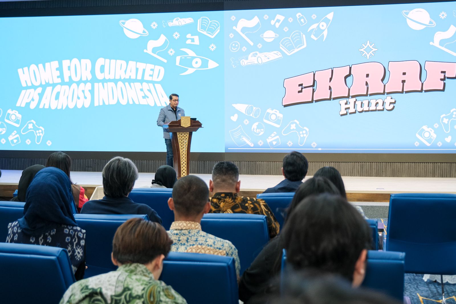 Menekraf Teuku Riefky Harsya mengatakan Ekraf Hunt merupakan sebuah program untuk mengkurasi IP dari karya-karya anak bangsa. (SinPo.id/Dok. Kemenekraf)