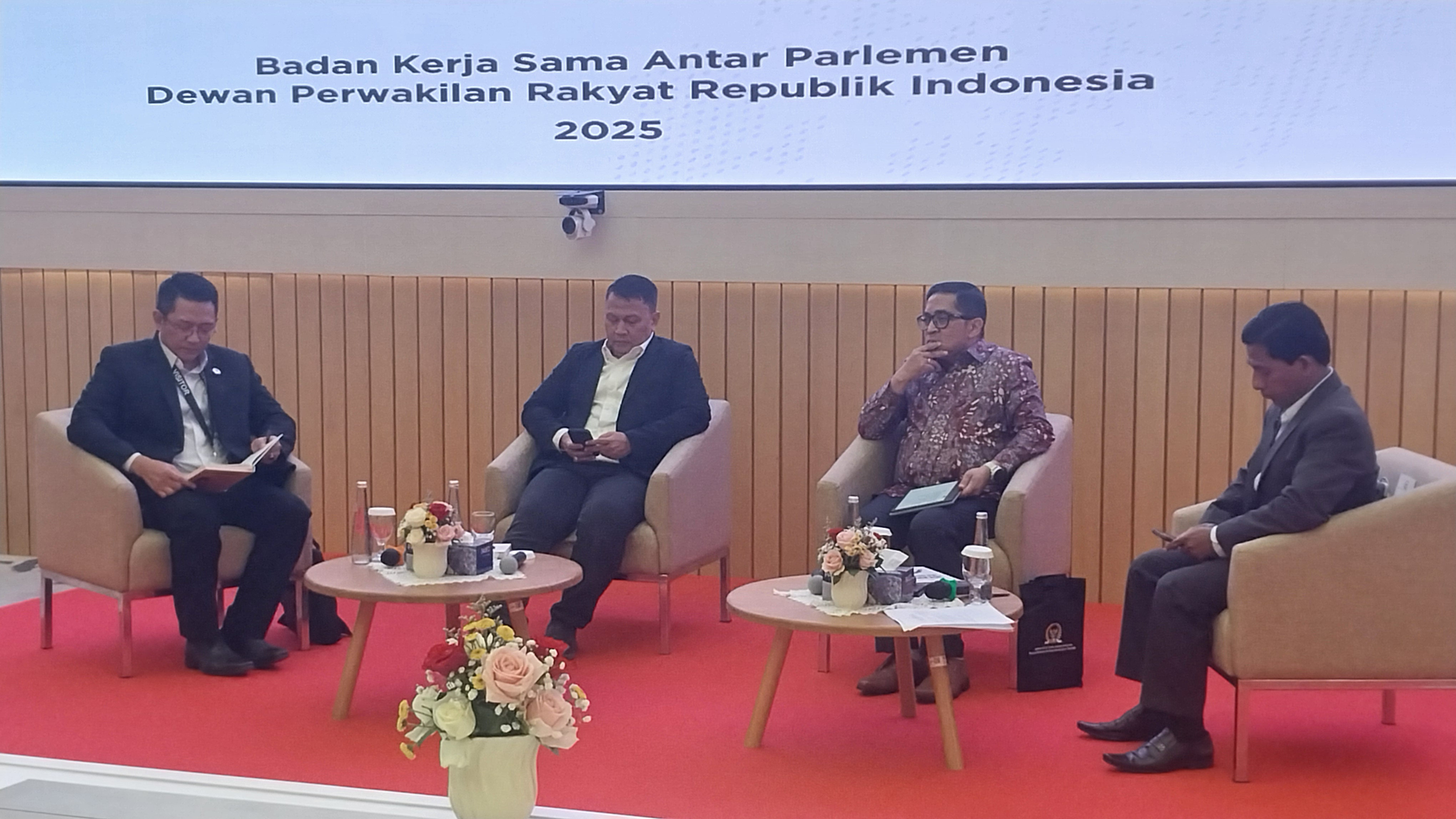 Ketua BKSAP DPR RI Mardani Ali Sera, di acara peluncuran buku BKSAP ‘New World, New Perspective, New Approach’. (SinPo.id/Galuh Ratnatika)