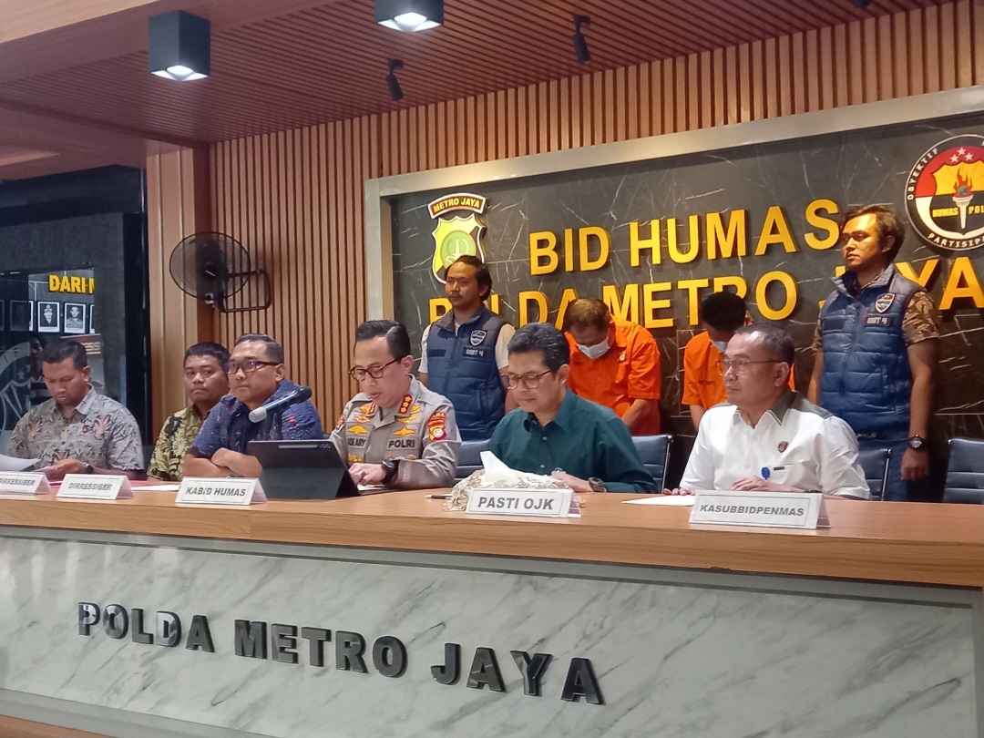 Konfrensi pers pengungkapan trading kripto fiktif (SinPo.id/Firdausi)