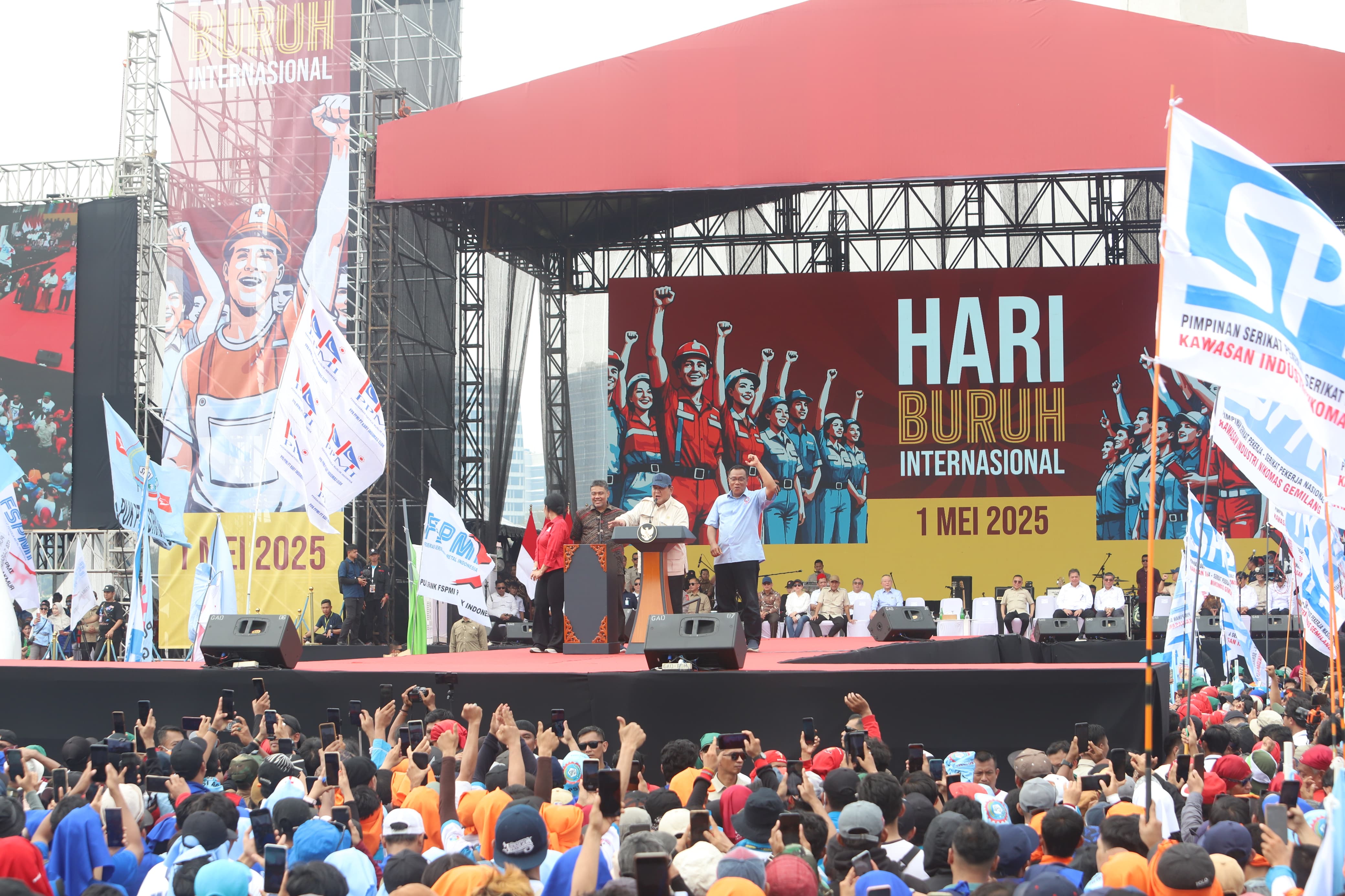 Presiden Prabowo Subianto di Mayday 2025 (SinPo.id/ Ashar)