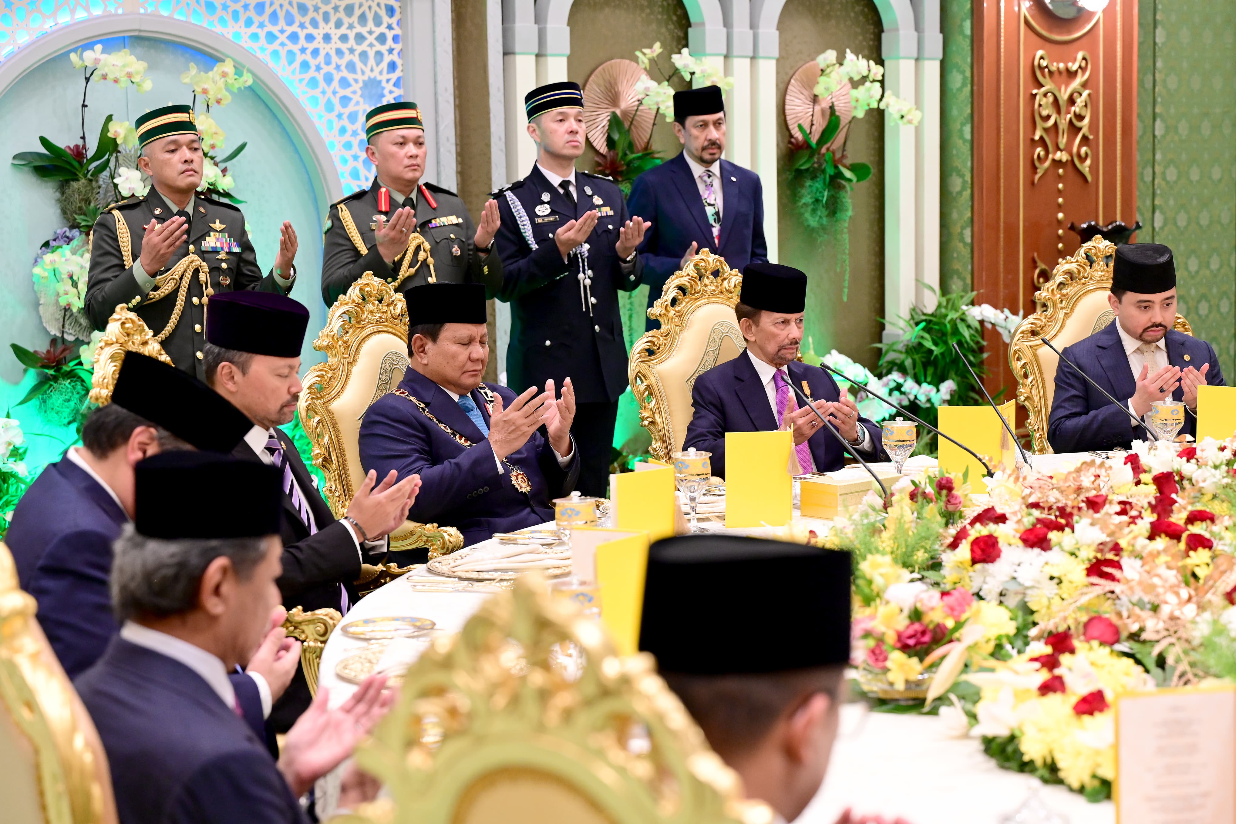 Presiden Prabowo Dijamu Santap Siang Kenegaraan oleh Sultan Brunei di Istana Nurul Iman (SinPo.id/Setpres)