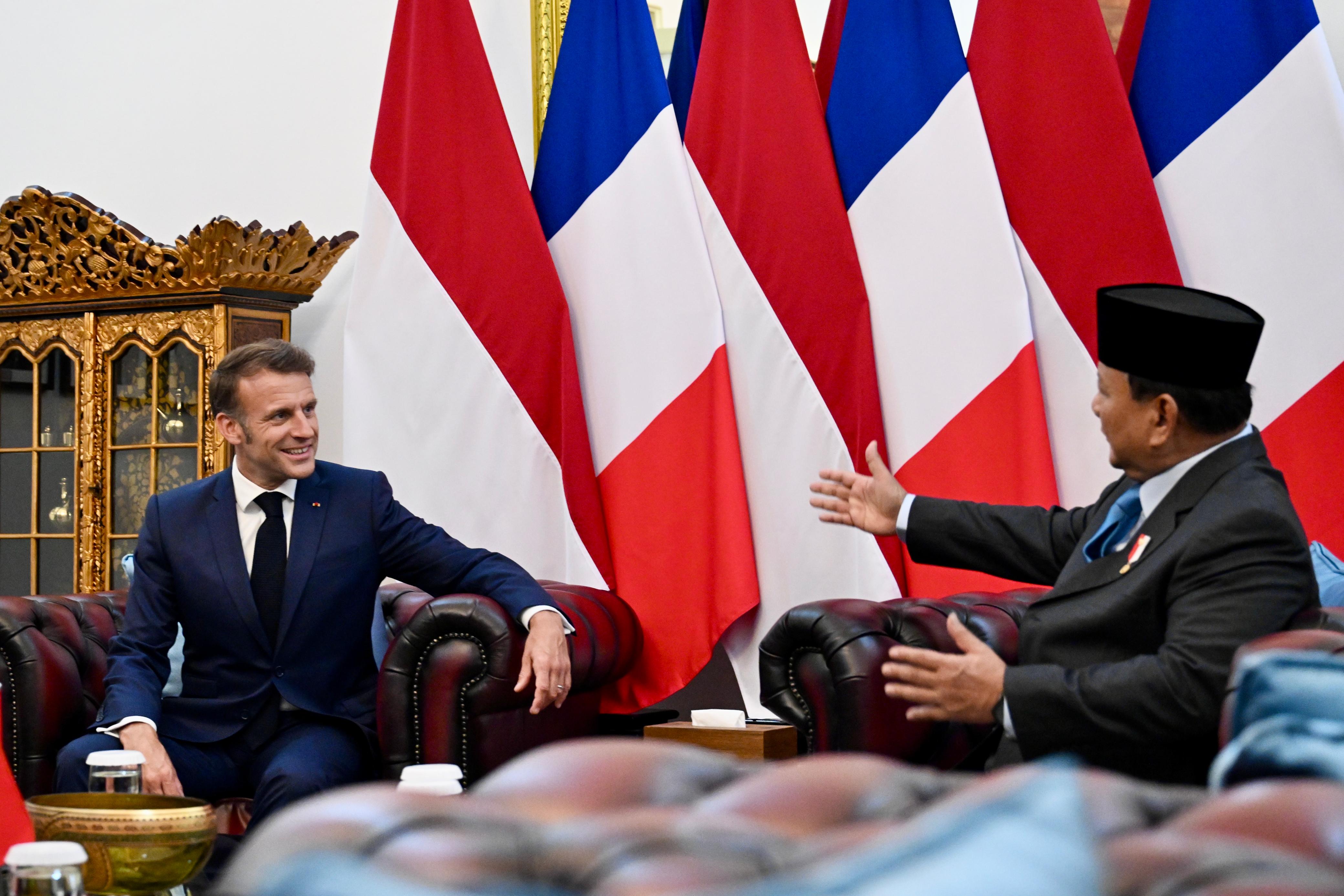 Presiden Prabowo bersama Presiden Macron (SinPo.id/Setpres)