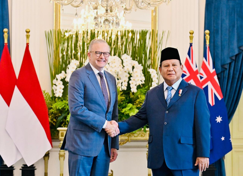 Presiden Prabowo Subianto menerima kunjungan kenegaraan PM Australia Anthony Albanese di Istana Merdeka (Ashar/Foto:Laily-Biro Setpres/SinPo.id)