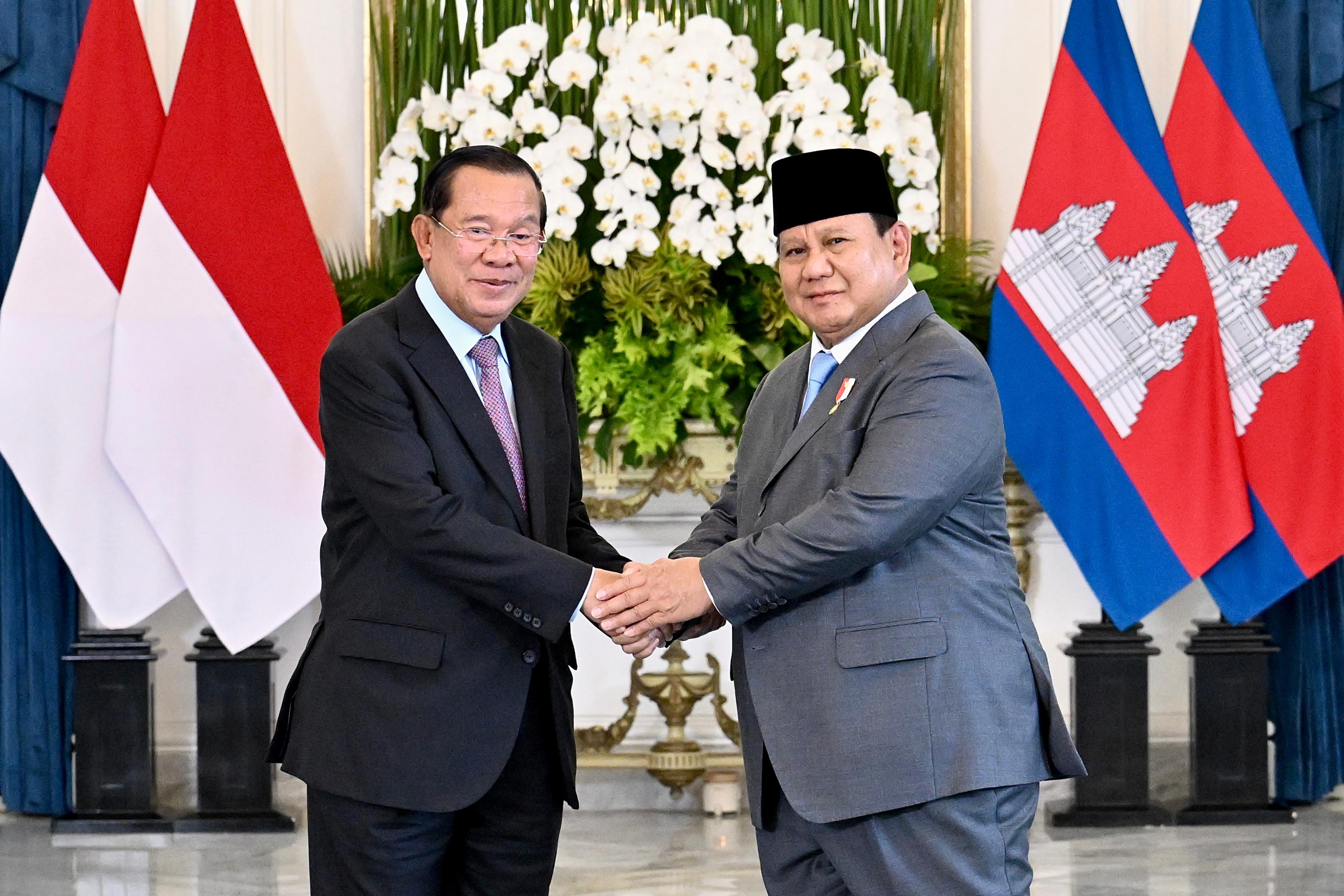 Presiden Prabowo Menerima kunjungan Presiden Kamboja di Istana Mereka (SinPo.id/Setpres)