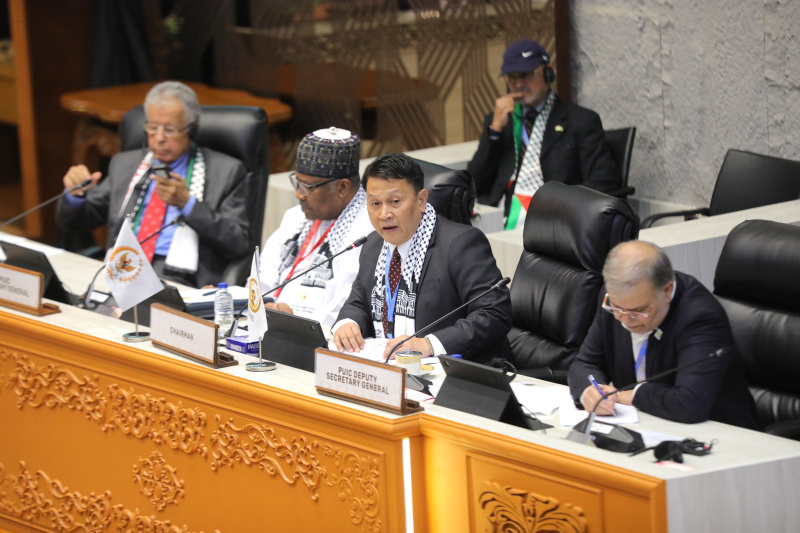 Ketua Badan Kerja Sama Antar-Parlemen (BKSAP) DPR RI, Mardani Ali Sera saat memimpin rapat komite Konferensi Ke-19 Uni Parlemen Negara Anggota Organisasi Kerja Sama Islam atau Parliamentary Union of the OIC (PUIC) tahun 2025 (Ashar/SinPo.id)