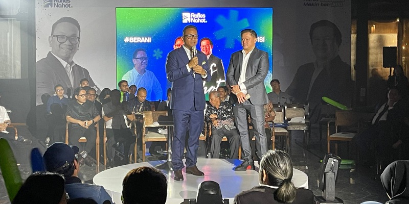 Keriuhan dalam acara deklarasi pendukung Rafles/Nahot (Sinpo.id)