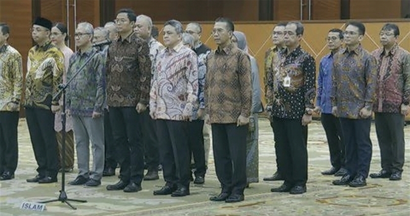 Menkeu Sri Mulyani melantik pejabat eselon I Kemenkeu. (SinPo.id/tangkap layar)