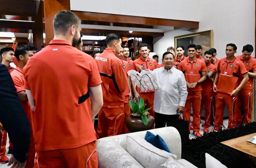 Presiden Prabowo Sambut Timnas Sepak Bola di Kertanegara (SinPo.id/Setpres)