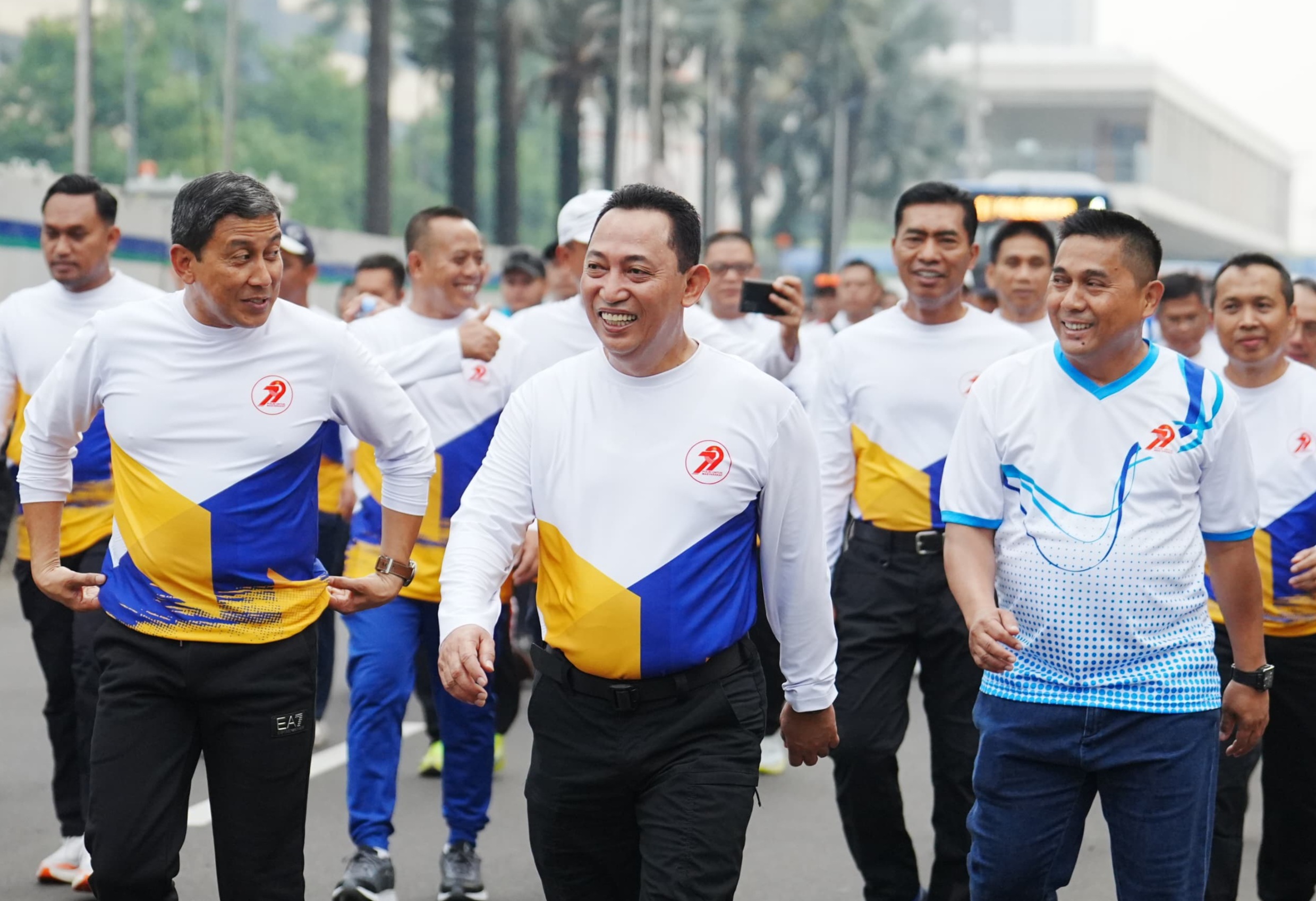 Kapolri bersama jajaran di acara Bhayangkara Sport Day (SinPo.id/Dok Polri)