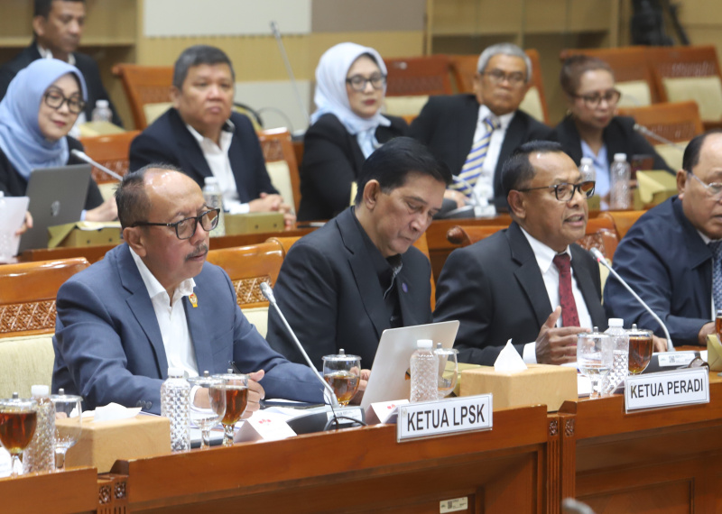 Komisi III DPR menggelar RDPU dengan Ketua LPSK dan PERADI membahas tentang KUHAP (Ashar/SinPo.id)