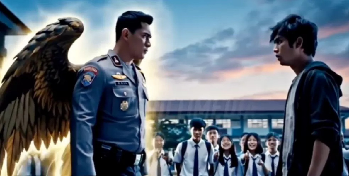 Video AI yang diunggah Polri di akun X (SinPo.id/Dok.Polri)