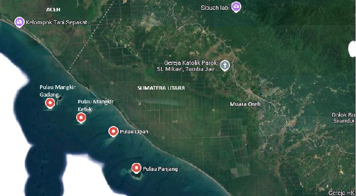 Pulau Panjang, Lipan, Mangkir Ketet dan Mangkir Gadang. (SinPo.id/Google Maps)