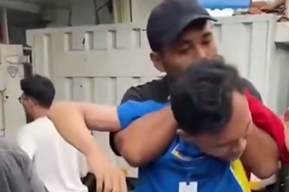 Pelaku pencabulan saat ditangkap (SinPo.id/Tangkapan Layar)