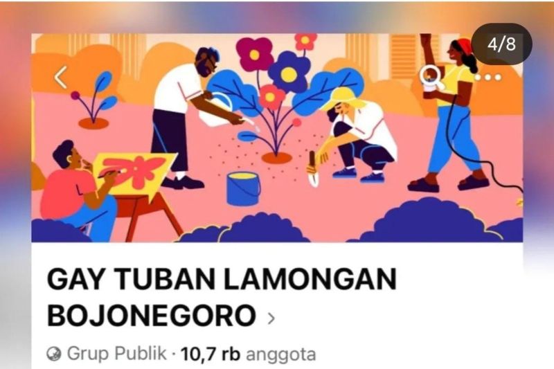 Tangkapan layar grup sesama jenis atau gay di platform media sosial Facebook. (SinPo.id/Tangkapan layar)