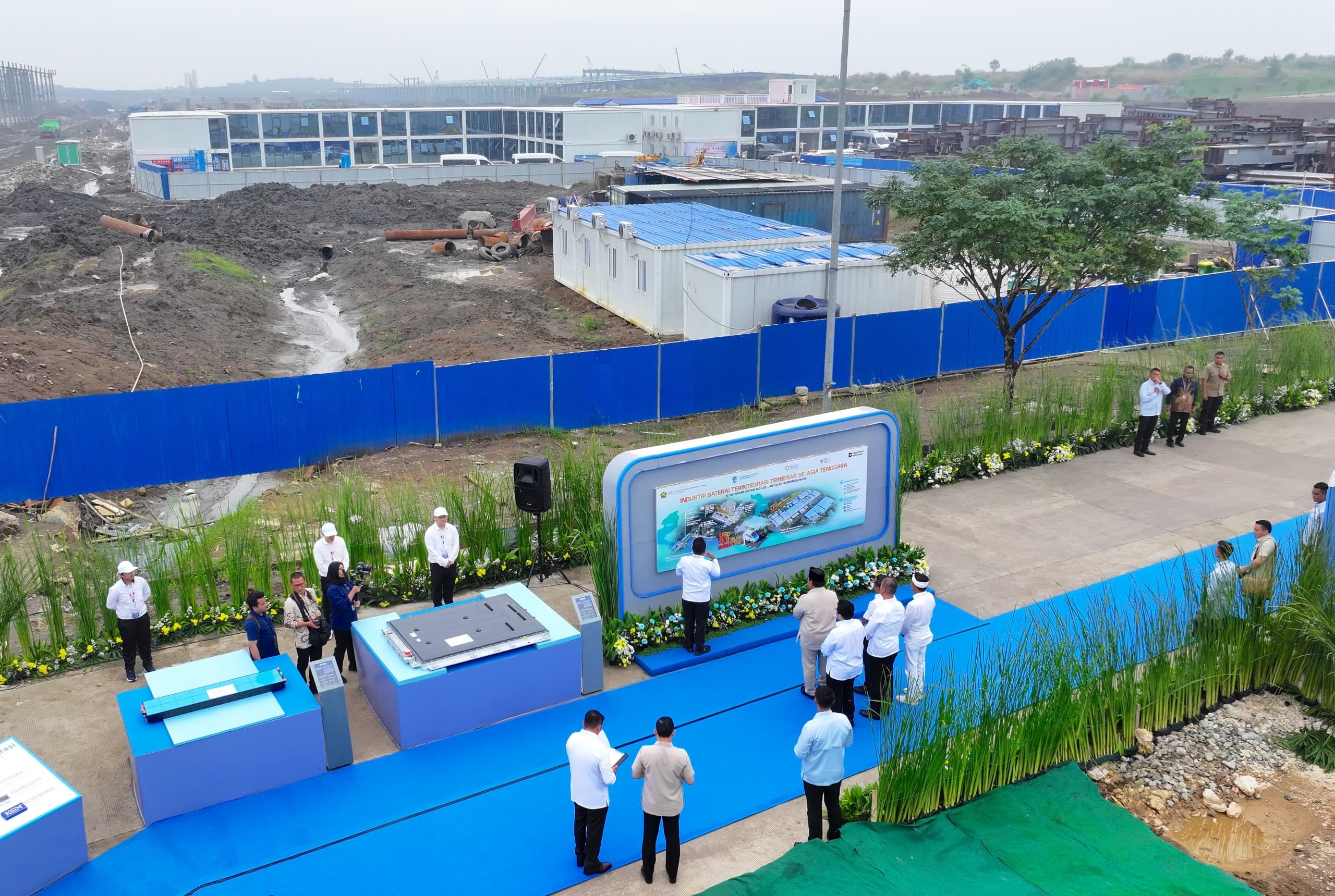 Peresmian industri baterai kendaraan listrik (SinPo.id/ Setpres)