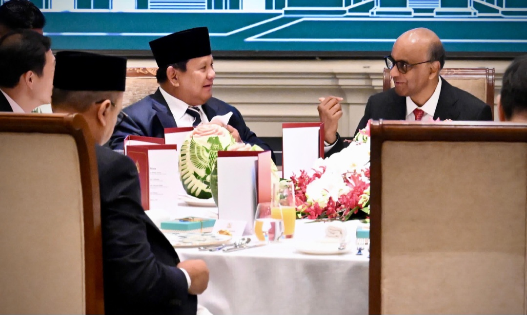 Presiden Prabowo dan Presiden Tharman Rayakan Eratnya Persahabatan Dua Negara dalam Jamuan Santap Siang Kenegaraan (SinPo.id/Setpres)