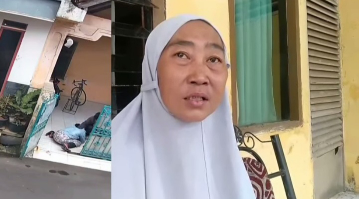 Korban yang diduga dianiaya anaknya di Bekasi (SinPo.id/ Tangkapan Layar)