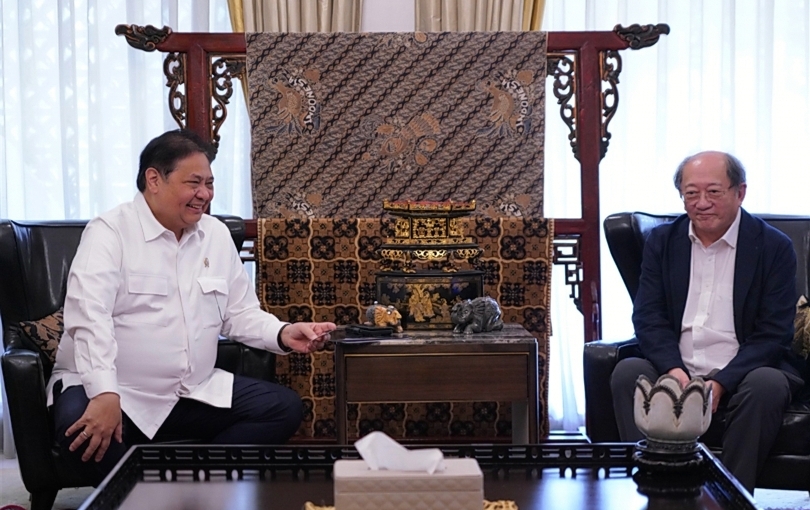 Menko Perekonomian Airlangga dan Bos Temasek Holdings Lee Theng Kiat (SinPo.id/ Dok. Ekon)