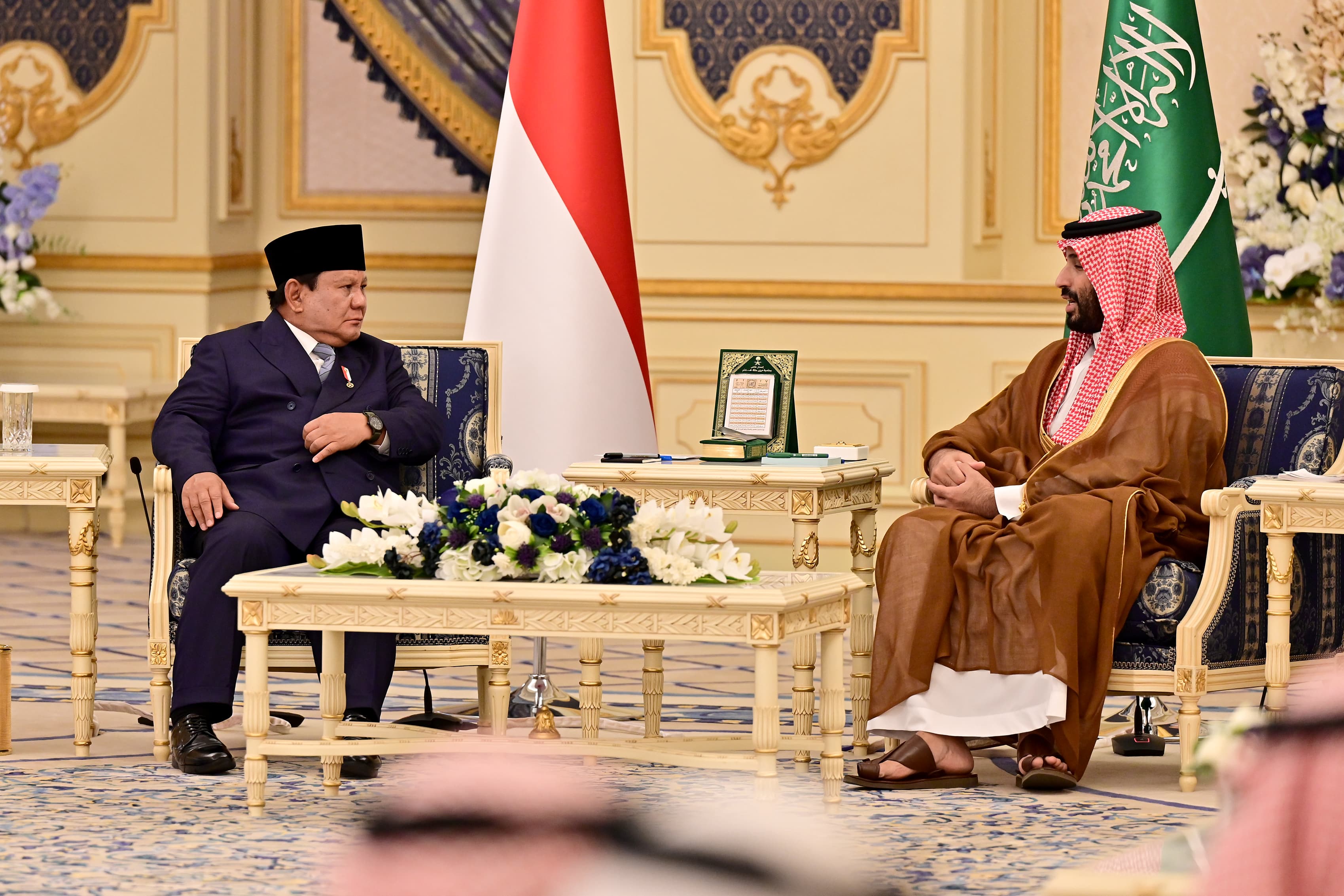 Presiden Prabowo bersama PM Arab Sudi MBZ (SinPo.id/Setpres)