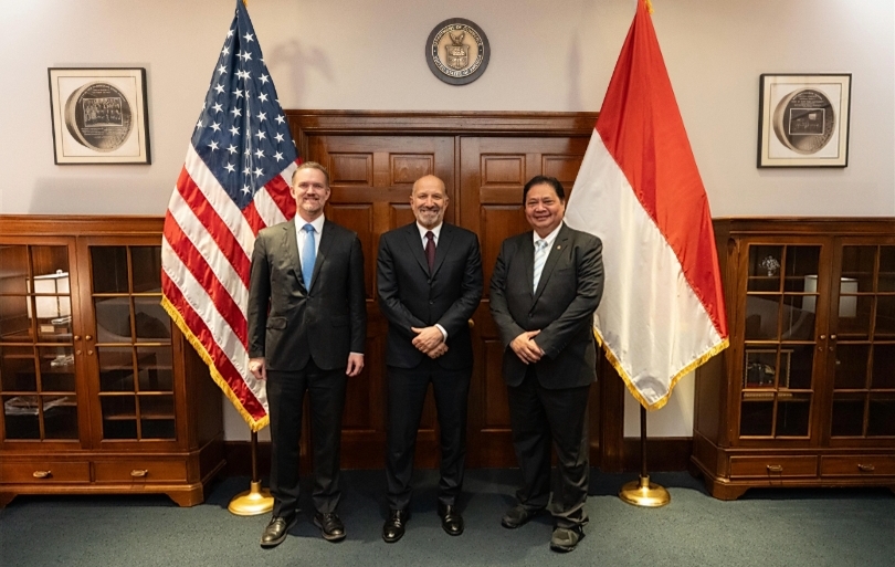 Menko Airlangga dan U.S. Secretary of Commerce Howard Lutnick, United States Trade Representative Jamieson Greer. (SinPo.id/dok. Ekon)