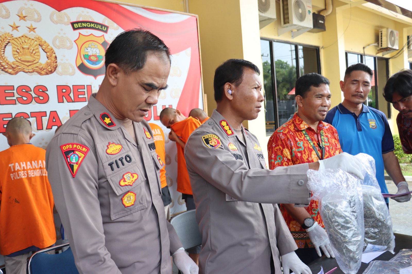 Konferensi pers kasus narkoba di Mapolresta Bengkulu (SinPo.id/ Humas Polri)