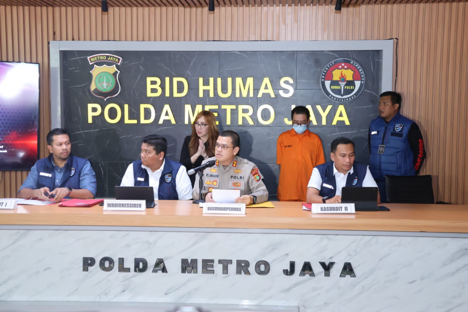 Konferensi pers kasus perdagangan anak di Polda Metro Jaya (SinPo.id/ Humas Polda Metro Jaya)