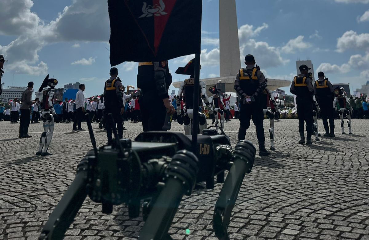 Sebanyak 30 robot ditampilkan di HUT Bhayangkara (SinPo.id/Dok.Polri)