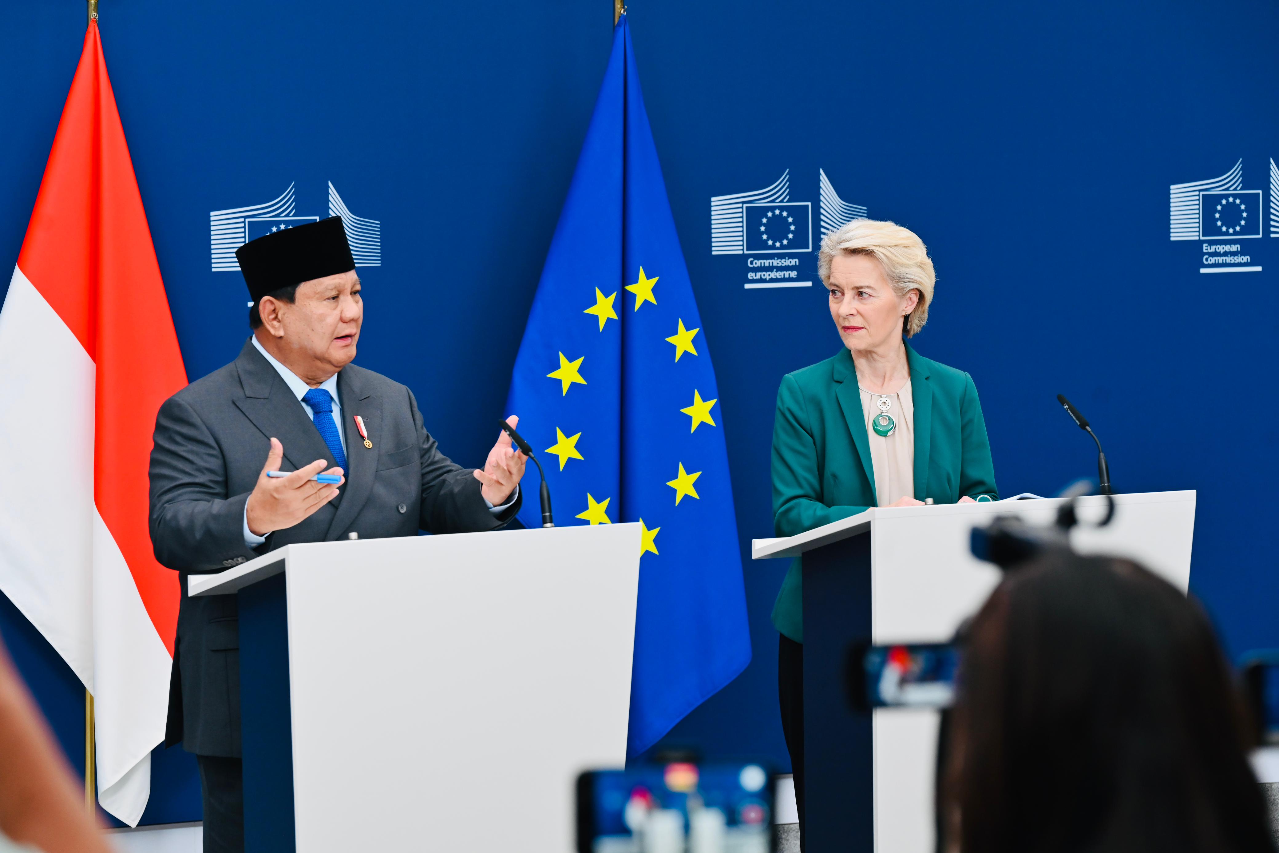 President Uni Eropa Von der Leyen bersama Presiden RI Prabowo Subianto (SinPo.id/Setpres)