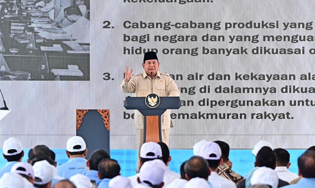 Presiden Prabowo Subianto resmi meluncurkan 80.081 kelembagaan Koperasi desa di Desa Bentangan Klaten Jawa Tengah (Ashar/Foto:BiroPers/SinPo.id)