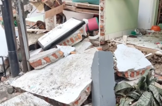 Rumah hancur akibat ledakan tabung gas 12 kilogram (SinPo.id/Tangkapan layar)