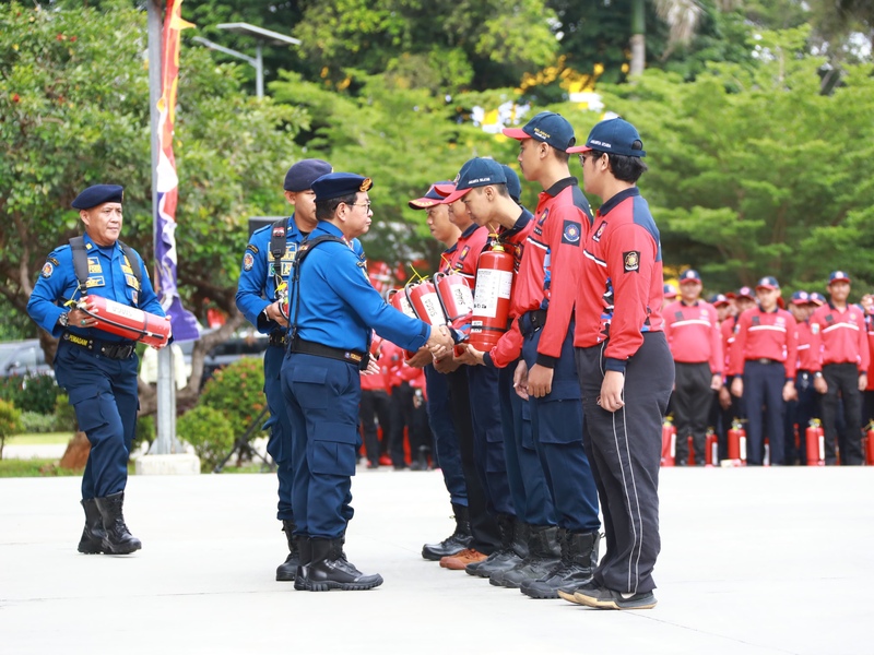 Apel besar kesiapsiagaan penanggulangan kebakaran dengan instansi terkait dan relawan pemadam kebakaran di Kantor Dinas Gulkarmat, Jakarta Pusat pada Maret 2025 lalu. (SinPo.id/Istimewa)