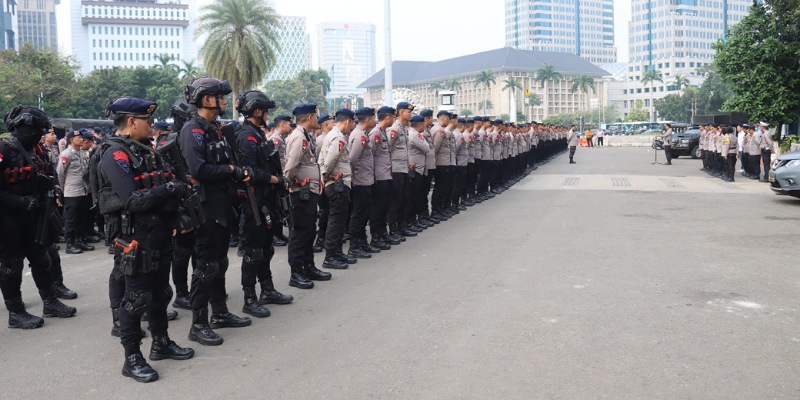 Tim pengamanan HUT RI dari Brimob Polda Metro Jaya (Sinpo.id/Firdausi)