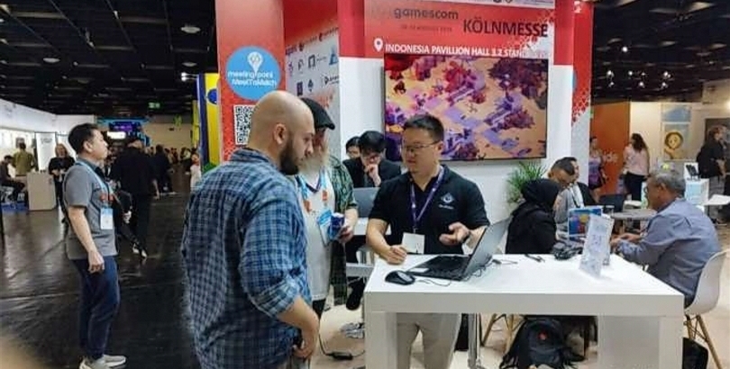 Pameran Gamescom 2025 yang berlangsung 20–22 Agustus di Jerman. (SinPo.id/dok. Kemendag)