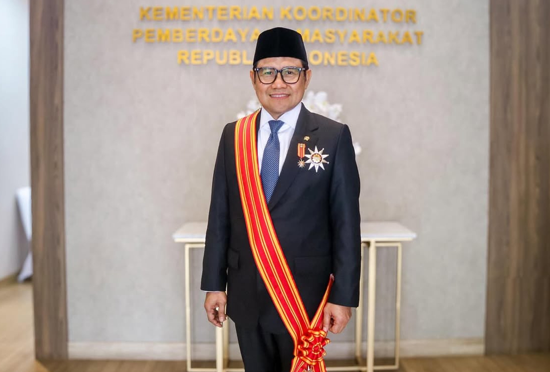 Menteri Koordinator Pemberdayaan Masyarakat sekaligus Ketua Umum PKB Abdul Muhaimin Iskandar (Cak Imin) menerima Anugerah Bintang Mahaputera Adipurna dari Presiden Prabowo Subianto. Istimewa