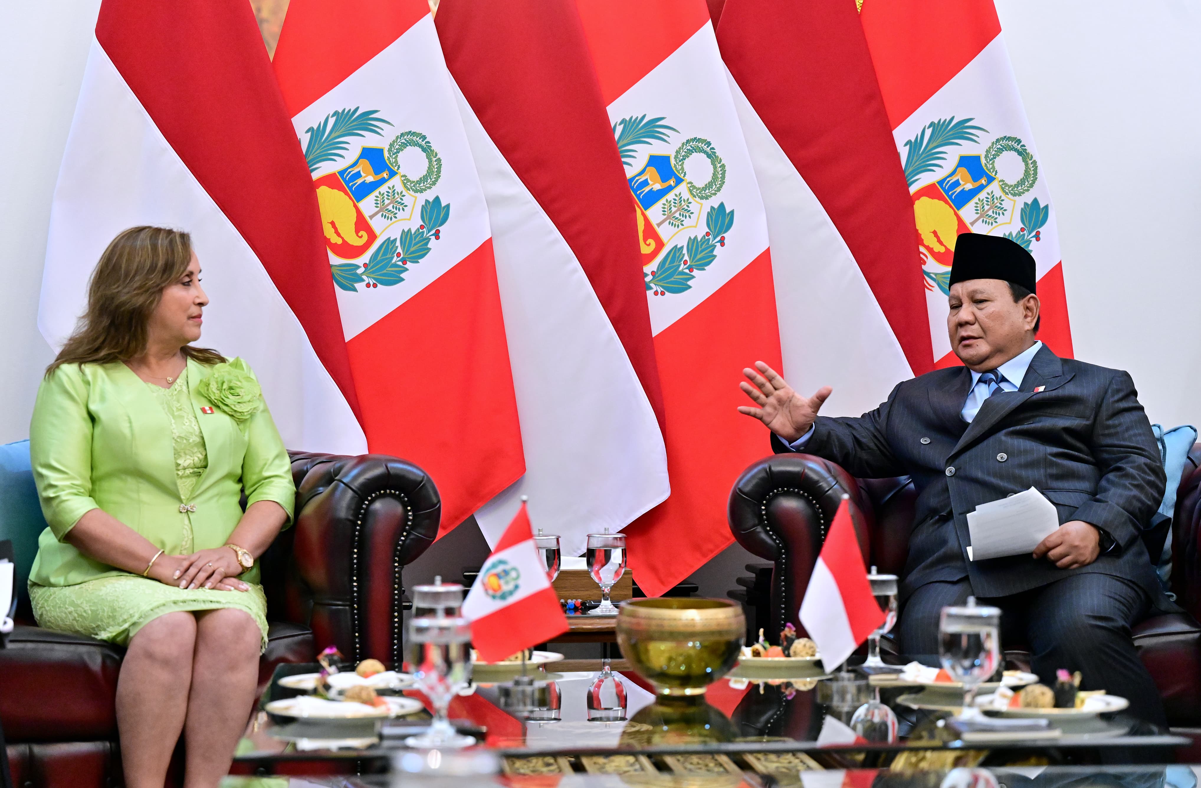 Preisiden Prabowo bersama Presiden Dina Boluarte (SinPo.id/Setpres)