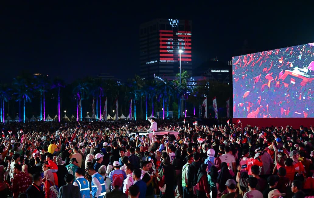 Presiden Prabowo di Karnaval Bersatu di Monas (SinPo.id/Setpres)