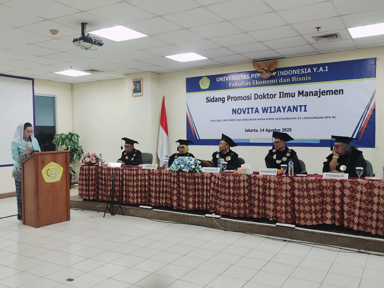 Ujian terbuka promosi doktoral Novita Wijayanti (Sinpo.id/Tim Media)