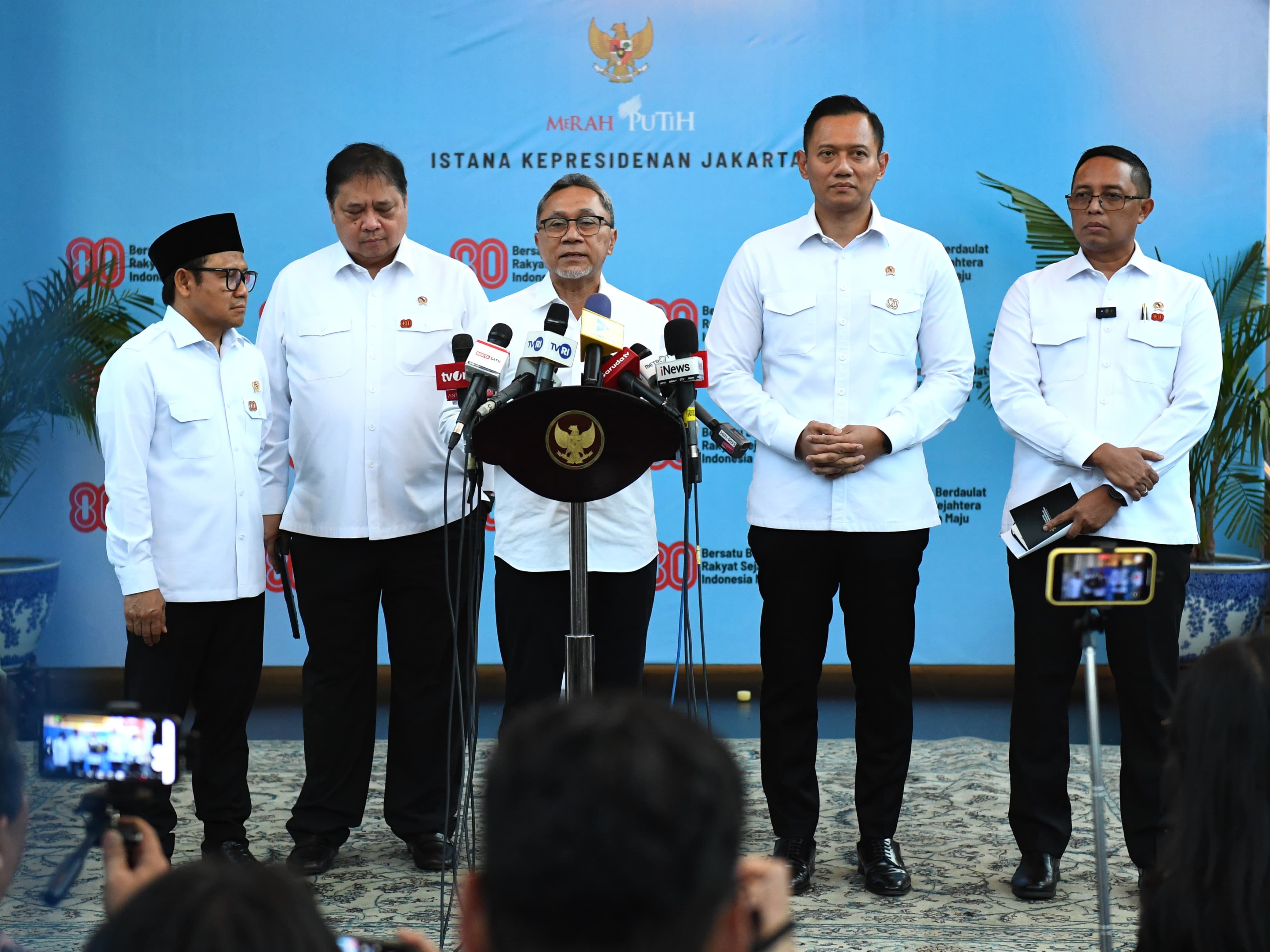 Sejumlah Menteri Koordinator Kabinet Merah Putih (SinPo.id/Setpres)