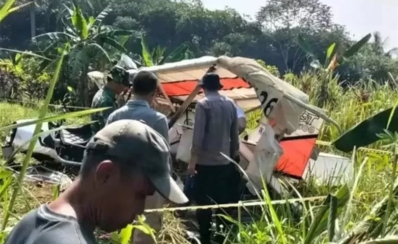 Ilustrasi pesawat latih jatuh di Ciampea, Bogor. (SinPo.id/@i_concordreview)