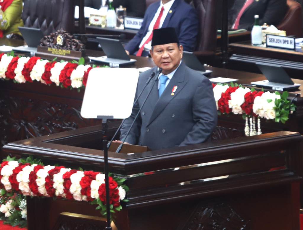 Presiden Prabowo Subianto Hadiri sidang tahunan MPR di Gedung Nusantara (Ashar/SinPo.id)