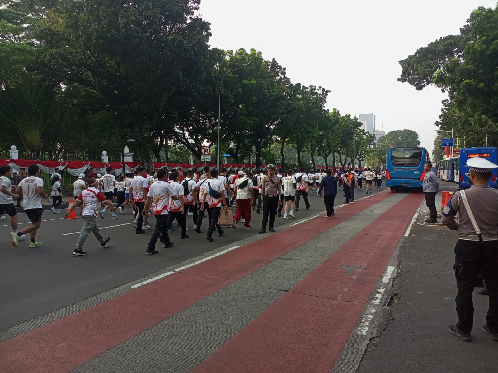 Ajang lari Merdeka Run 8.0K yang digelar di Monas (SinPo.id/Dok.PMJ)