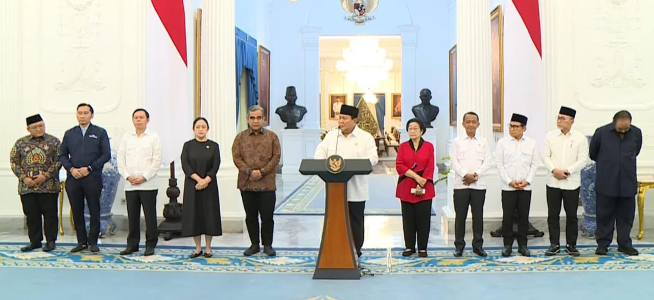 Presiden Prabowo Subianto bersama para Ketum partai (SinPo.id/ Setpres)