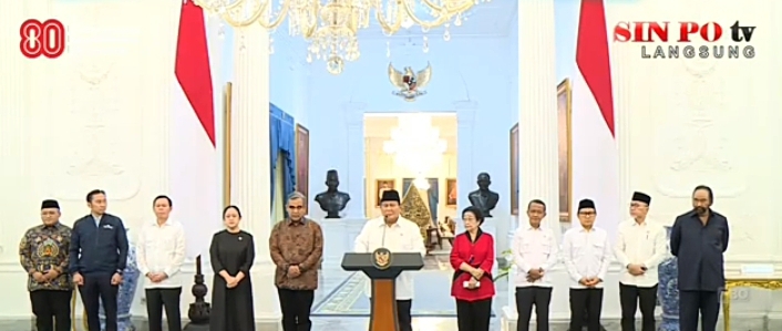 Presiden Prabowo Subianto bersama para Ketum partai (Dok. SinPo TV)