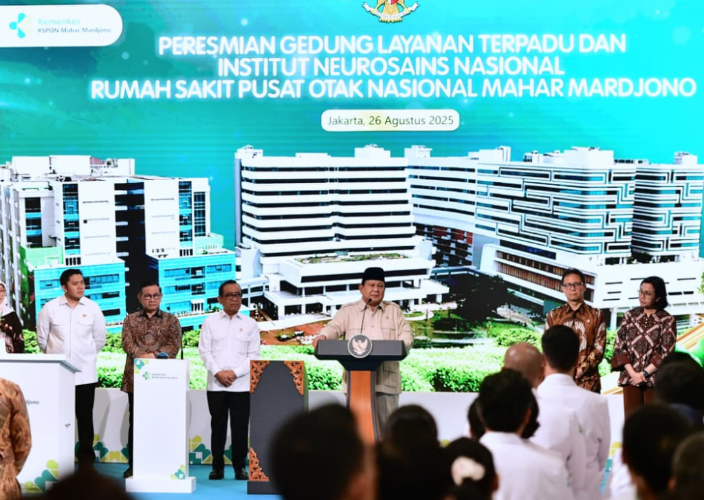 Presiden Prabowo Subianto resmikan Rumah Sakit Otak Nasional (Ashar/Foto: BiroSetpres/SinPo.id)