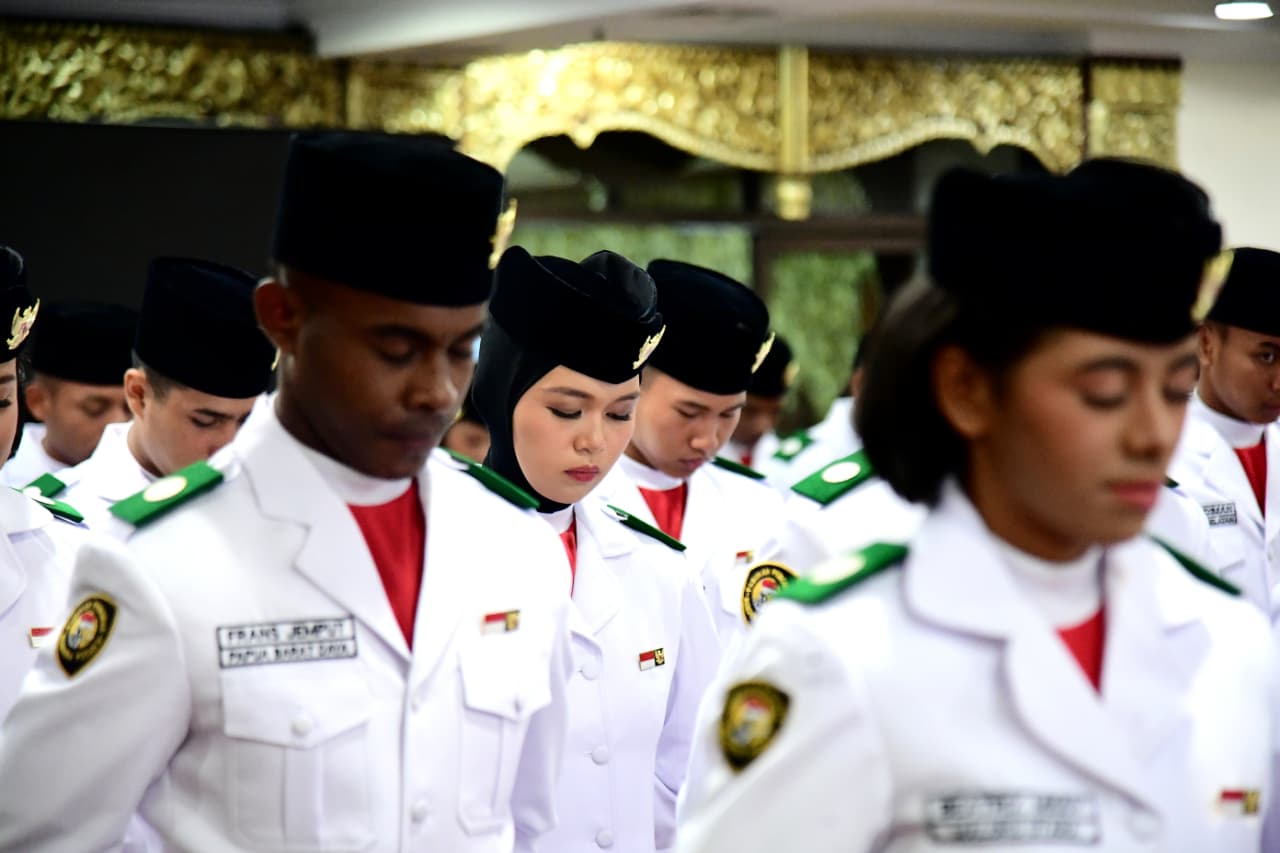 Tim Paskibraka HUT RI Ke-80 di Istana Merdeka (SinPo.id/Setpres)